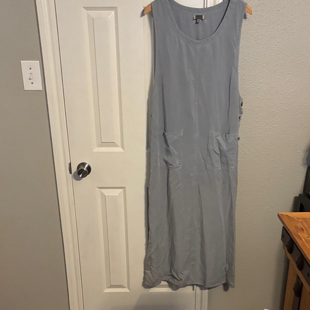 Gray Sleeveless Maxi Modest Minimalist Lagenlook Dress Size XL
